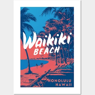 Hawaii Vintage Retro Travel Poster Posters and Art